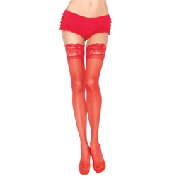 LEG AVENUE - RED TIGHTS WITH SELF-ADHESIVE LACE